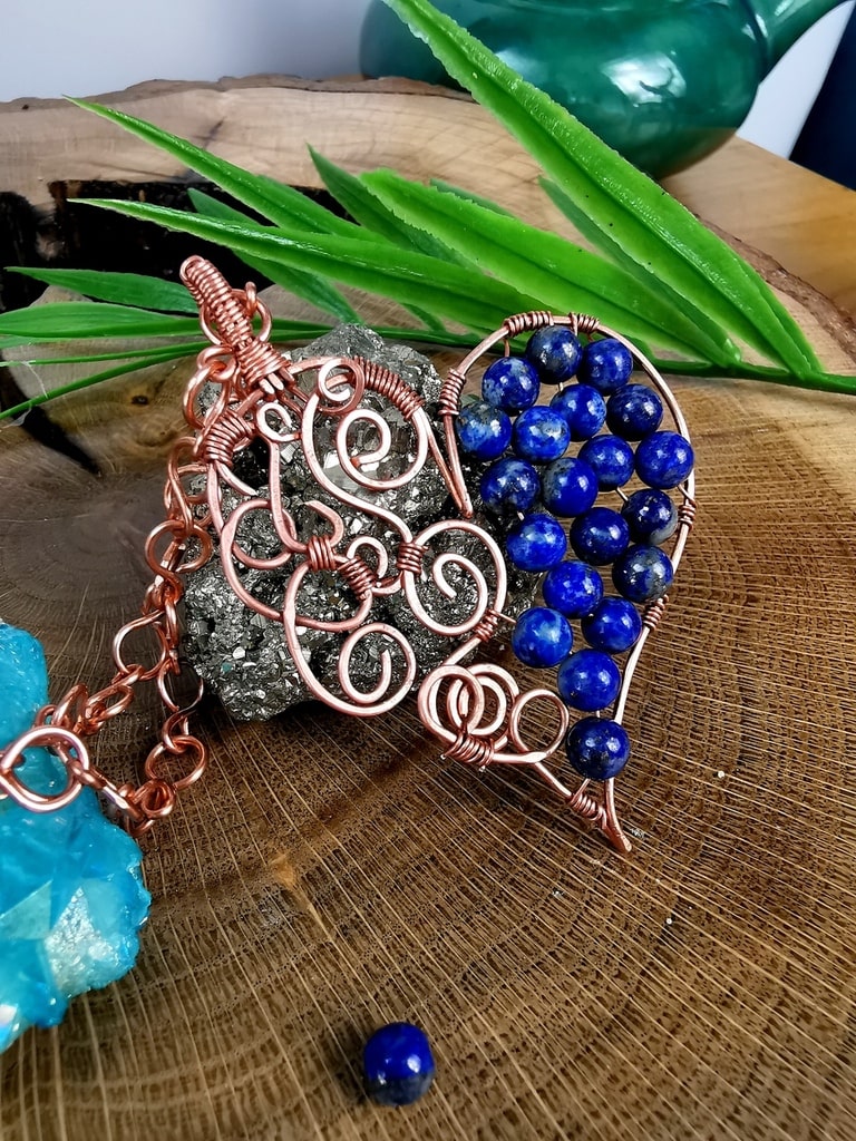 Serce lapis lazuli miedź
