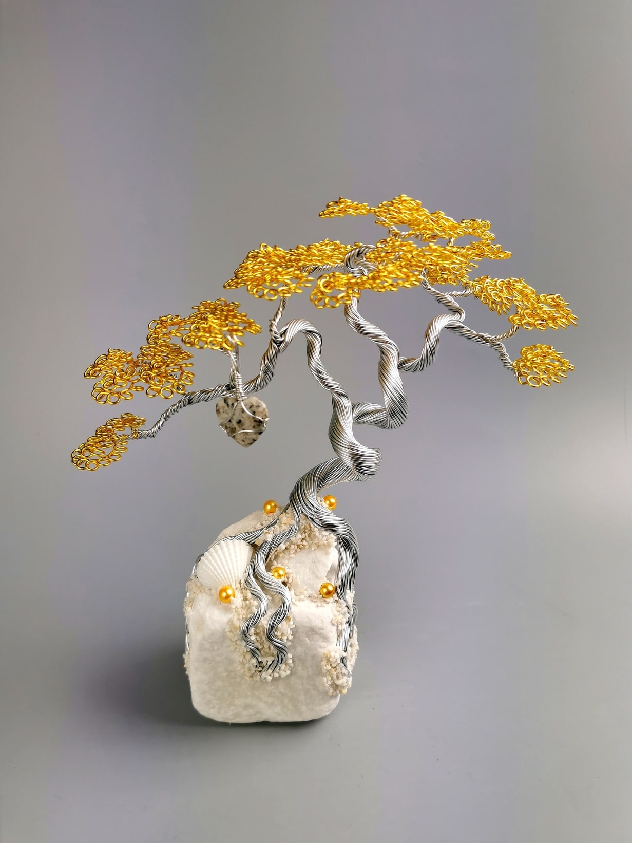 drzewko z sercem. wire bonsai